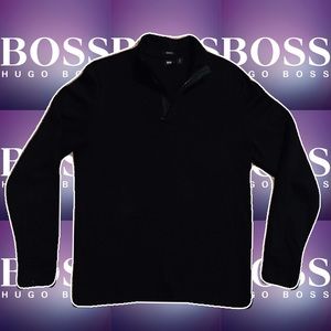 Men's HUGO BOSS Black Quarter Zip Sweater Large